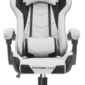 Cadeira Gamer Python Fly em tecido, respirável e ecológica, ângulo ajustável (Cinza Claro) - Imagem 3