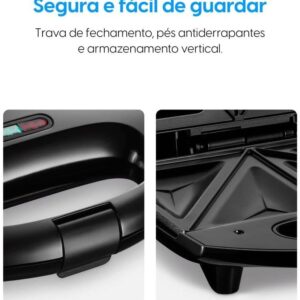 Sanduicheira Fast Time Elgin – 800W Placas Duplas 220V, Moderno, Aço inoxidável, Metal, Plástico - Imagem 7