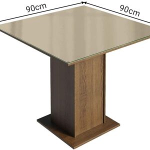 Conjunto Sala de Jantar Madesa Moscou Plus Mesa Tampo de Vidro com 4 Cadeiras - Rustic/Crema/Pérola - Imagem 2