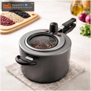 Panela de Pressão com Visor Superior, Alumínio Antiaderente, 120mm, 2 Válvulas de Segurança - Imagem 1