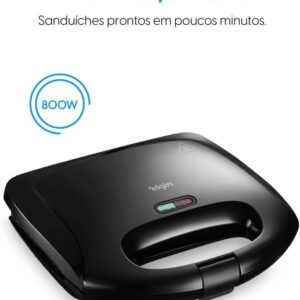 Sanduicheira Fast Time Elgin – 800W Placas Duplas 220V, Moderno, Aço inoxidável, Metal, Plástico - Imagem 5