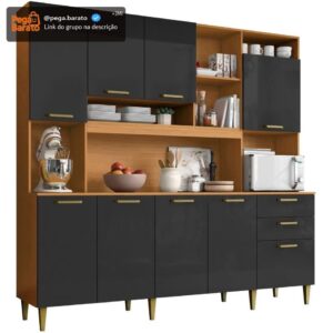 Armário de Cozinha Completa Aramóveis Kit Mega 9 Portas 2 Gavetas - Imagem 1