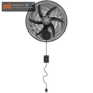 Ventisol Ventilador Osc Parede monta facil 50cm 6p preto 220v premium - Imagem 1
