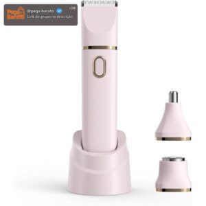 GOKOCO Depilador 3 em 1 para Mulheres - Aparador Corporal,Facial e Nasal com Cabeças Intercambiáveis,À Prova d‘Água IPX7,Motor Potente,Portátil e Recarregável via USB-C- Kit Completo de Beleza,GF1107 Rosa - Imagem 1