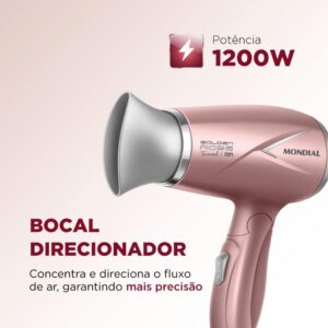 MONDIAL Secador de Cabelos Travel, Golden Rose, 1200W, Bivolt - SC-47-GR - Imagem 3
