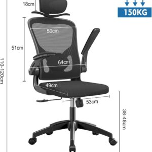 Cadeira de escritório ergonômica com estofado de mesh (Cabide) - Imagem 2