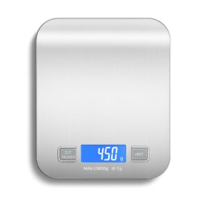 Balança de Cozinha Digital Premium em Inox Resistente à Água Portátil Base Antiderrapante Visor de Alta Definição Pesagem Precisa de 1g a 10kg Durável Moderna e Ideal para Alimentos Frescos - Imagem 2