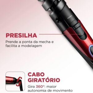 MONDIAL Modelador de Cachos Spiral Infinity, Vermelho/Preto, Bivolt - EM-05 - Imagem 4
