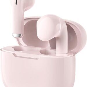 Fone de Ouvido Bluetooth 5.3, Graves Potentes, Drivers de 13mm, 14H de Reprodução, Resistência à Água, Fone sem fio tws (rosa) - Imagem 1