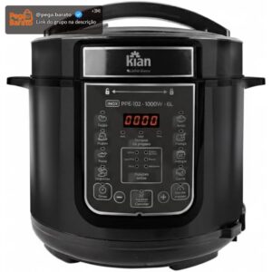 Panela de Pressão Elétrica Kian PPE-102 Capacidade 6 Litros Silenciosa 1000W Painel Digital com 14 Receitas Cuba Antiaderente (220, Volts) - Imagem 1