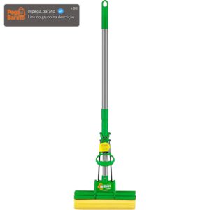 Mop Sek+ Lava e Seca Brilhus Bettanin | com Esponja de Alta Absorção, Cabo Retrátil de Inox até 89cm, para Limpeza Pesada em Pisos - Imagem 1