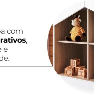 Quarto de Bebê Completo com Berço Cômoda e Guarda-roupa Henn Ternura Branco e Jequitibá - Imagem 9