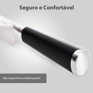 Conjunto de Facas 5 Peças, 4CR13 Aço Inoxidável Afiado e Durável, Cabo antiderrapante, Corte Preciso para Cozinhas Domésticas, Inclui Faca de Chef, Santoku, Preto - Imagem 7