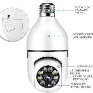 Câmera de Vigilância Wi-Fi 360°, Uso Interno/Externo, Estilo Domo, 1080p HD, Sensor de Movimento, Monitoramento Residencial/Bebê/Pet, O19-preto, Sem fio/Com fio, Áudio Bidirecional - Imagem 6