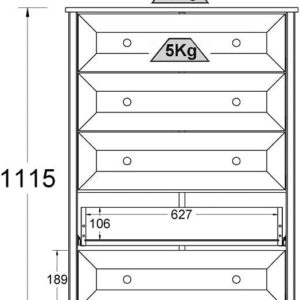 Cômoda Alta Ditália 5 Gavetas Dm-229 Branco - Imagem 4