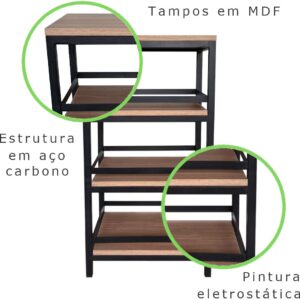 Fruteira Strassis Design SD-3300 Metal e MDF Cor: Preto - Imagem 7
