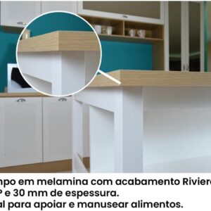 Ilha Cozinha Ditália 2 Prateleiras Branco Cd-1019 - Imagem 7