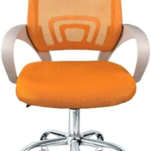 Cadeira de Escritório Secretária Base Cromada com Rodinha Fortt Lisboa Laranja - CSF02-LJ - Imagem 4