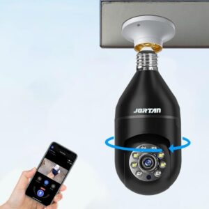 Câmera de Vigilância Wi-Fi 360°, Uso Interno/Externo, Estilo Domo, 1080p HD, Sensor de Movimento, Monitoramento Residencial/Bebê/Pet, O19-preto, Sem fio/Com fio, Áudio Bidirecional - Imagem 2