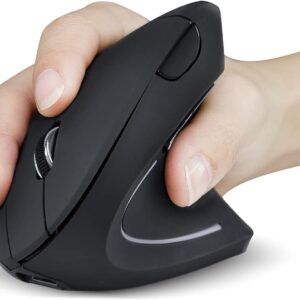 Mouse Vertical Ergonômico, Sem Fio, 1600 DPI, Mouse Ortopédico Bluetooth 2.4G, 6 Botões, Posição da Mão Correta, Evita Inflamações no Pulso e Tendões, Trabalho, Jogos e Estudos, Recarregável USB - Imagem 1