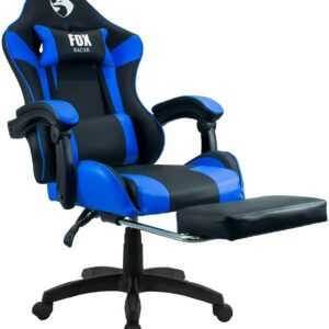 Cadeira Gamer Fox Racer Zerda Azul Com Apoio De Pe - Imagem 1