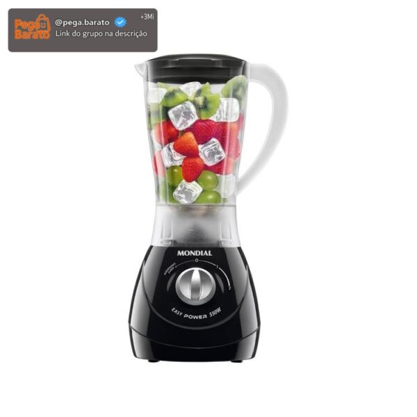 Liquidificador Mondial Easy Power L-550-B Preto 2 Velocidades 550W