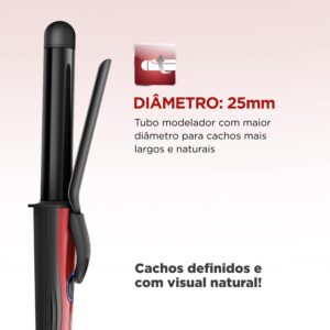 MONDIAL Modelador de Cachos, Preto/Vermelho, Bivolt - EM-12 - Imagem 3