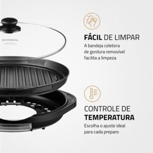 MONDIAL Grill Redondo Smart Grill 30cm, Preto, 1200W, 220V - G-04 - Imagem 7