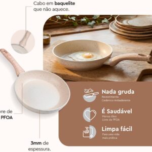 Brinox - Frigideira Antiaderente Ceramic Life Sirius 20cm - Vanilla - Imagem 4