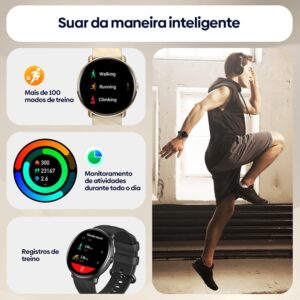 Zeblaze Relógio inteligente GTR 3 Pro, 1,43 "HD SmartWatch para homens Mulheres, modos esportivos IP68 à prova d'água/100+, pedômetro, Android Smart Watch for Android iOS (Prata) - Imagem 4