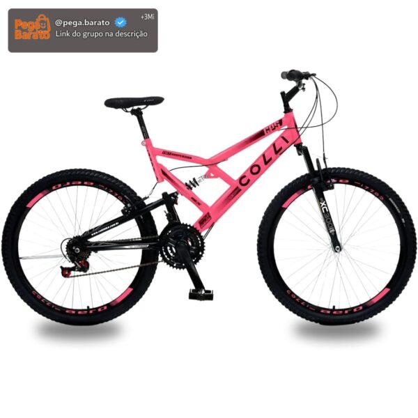 Colli Bike, Bicicleta GPS 148 Dupla Suspensão e Freios V-Brake, Aro 26 Aero, 36 Raias, 21 Marchas