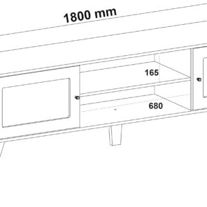 Artely Rack Charlotte para Tv até 75" com 2 Portas, Cinamomo/Off White - Imagem 2