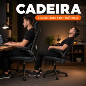 Cadeira de Escritório Almirante P600 Mesh Reclinável Preta 150Kg - Imagem 9