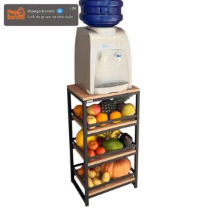 Fruteira Strassis Design SD-3300 Metal e MDF Cor: Preto - Imagem 1