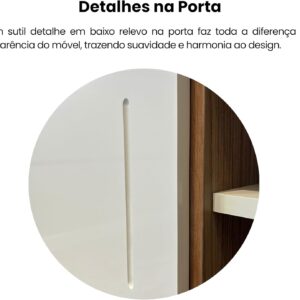 Artely Rack Lotus para Tv 60" com Porta Basculante, Cinamomo/Off White - Imagem 6