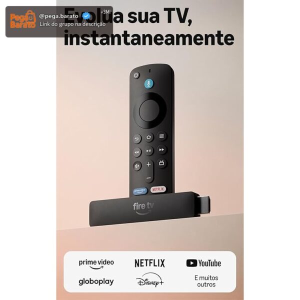 Amazon Fire TV Stick HD (modelo mais recente), Controle Remoto por Voz com Alexa, alimentado pela TV, com configuração simples e Acesso Antecipado à Alexa+