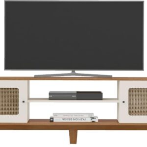 Artely Rack Charlotte para Tv até 75" com 2 Portas, Cinamomo/Off White - Imagem 4