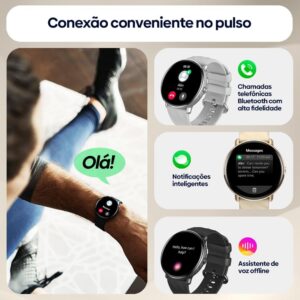 Zeblaze Relógio inteligente GTR 3 Pro, 1,43 "HD SmartWatch para homens Mulheres, modos esportivos IP68 à prova d'água/100+, pedômetro, Android Smart Watch for Android iOS (Prata) - Imagem 5