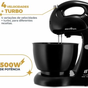 Batedeira Britânia Pérola 550 Turbo Tigela para 4,3L 500W 220V - Imagem 8