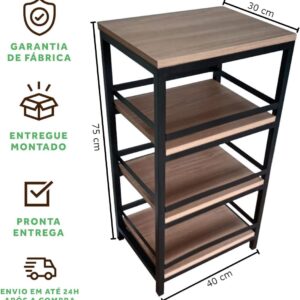 Fruteira Strassis Design SD-3300 Metal e MDF Cor: Preto - Imagem 3