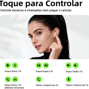 Fone de Ouvido Bluetooth 5.3, Graves Potentes, Drivers de 13mm, 14H de Reprodução, Resistência à Água, Fone sem fio tws (rosa) - Imagem 5
