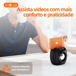 INAVA Caixa de Som Portátil com Suporte para Celular, 15h de Bateria, IPX6 à Prova d'Água, Luzes RGB, Som 360°, TWS/FM/USB/TF (Azul) - Imagem 7