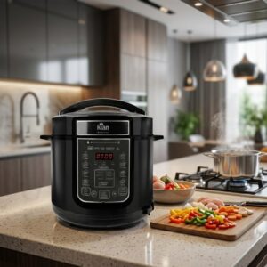 Panela de Pressão Elétrica Kian PPE-102 Capacidade 6 Litros Silenciosa 1000W Painel Digital com 14 Receitas Cuba Antiaderente (220, Volts) - Imagem 2