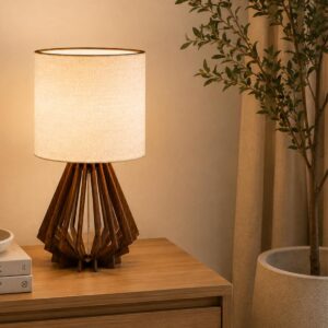 Luminária Abajur Hanara 40 Cm Sala Quartos Moderno com Cúpula Clara Decoração - Imagem 8