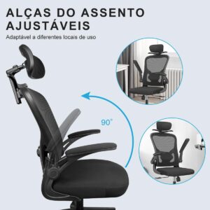 Cadeira de escritório ergonômica com estofado de mesh (Cabide) - Imagem 4