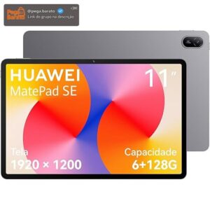 Tablet, HUAWEI MatePad SE 11, 6+128GB, Tela HUAWEI FullView de 11" para Conforto Visual,Superbateria de 7700 mAh 22,5W,Câmera Traseira 8 MP,Câmera Frontal 5 MP,Cinza Nebula - Imagem 1