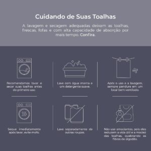 Decolab Kit Toalha de Banho Air Light 100% Algodão (Cinza-escuro, 4 Peças) - Imagem 7