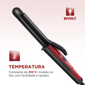 MONDIAL Modelador de Cachos, Preto/Vermelho, Bivolt - EM-12 - Imagem 4