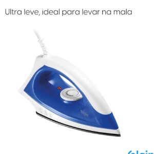 Ferro de Passar a Seco Iron Force Elgin Super Leve Branco e Azul Base Antiaderente 220V - Imagem 3