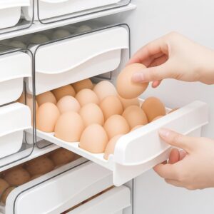 Porta Ovos Empilhável com Gaveta 2 Camadas 32 Unidades para Geladeira, Organizador de Ovos em Plástico PP Premium, Cozinha Compacta, Armazenamento Alimentos, Transparente e Durável - Imagem 4